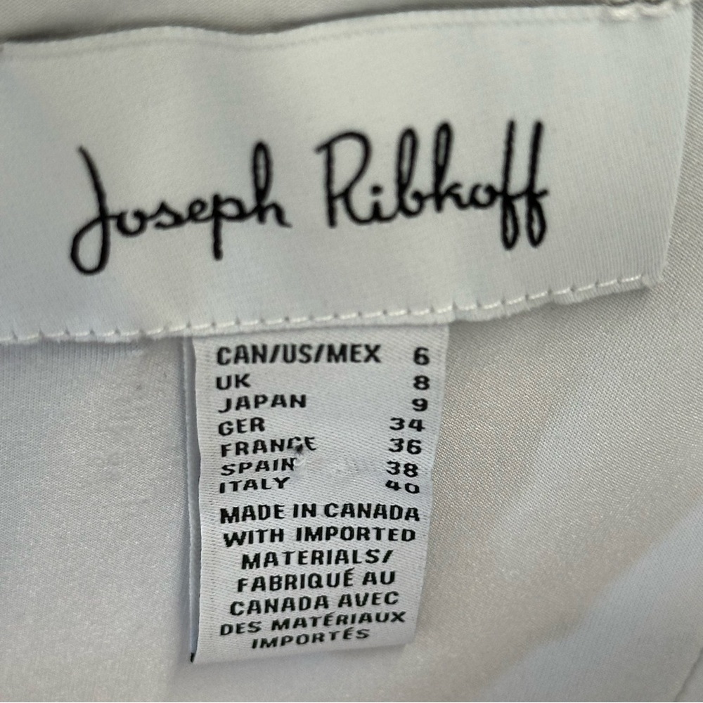 Joseph Ribkoff dress black-white Off-shoulder silhouette pattern Sz 6 - Picture 13 of 13